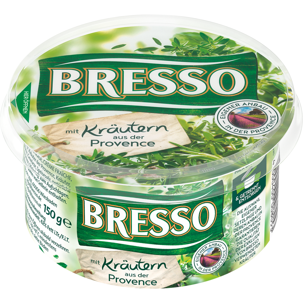 Bresso Frischkäse Kräuter der Provence 62% Doppelrahmstufe 150g