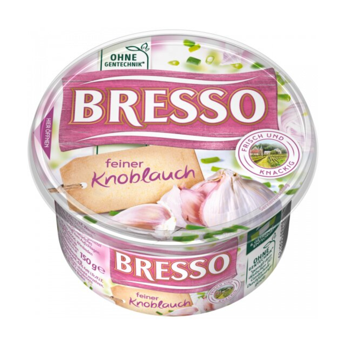 Bresso Frischkäse Knoblauch 60% Fett i.Tr.150g
