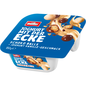 Müller Joghurt mit der Ecke Schoko Balls Vanille 150g