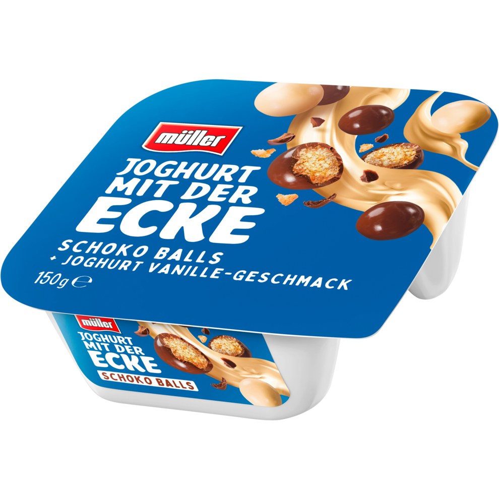 Müller Joghurt mit der Ecke Schoko Balls Vanille 150g