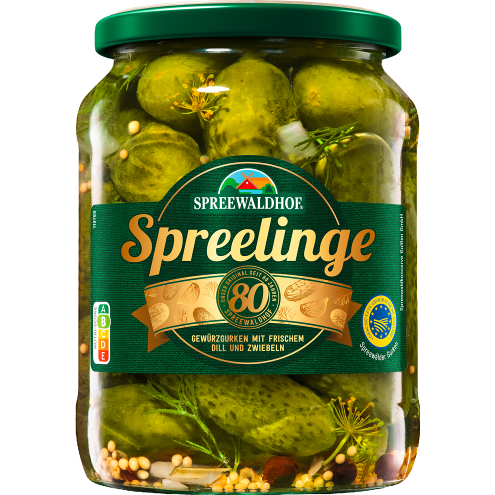 Spreewaldhof Spreelinge Gewürzgurken (Spreewälder Gurken) 670g