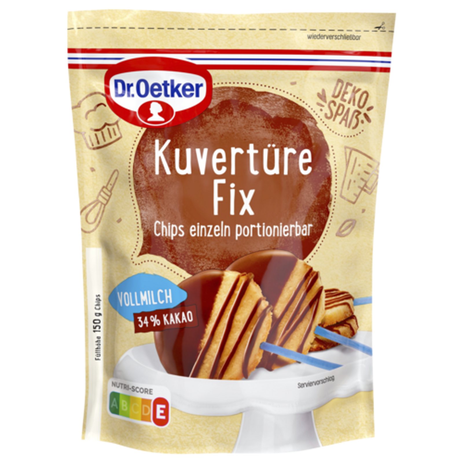 Dr.Oetker Kuvertüre Fix Vollmilch 150g