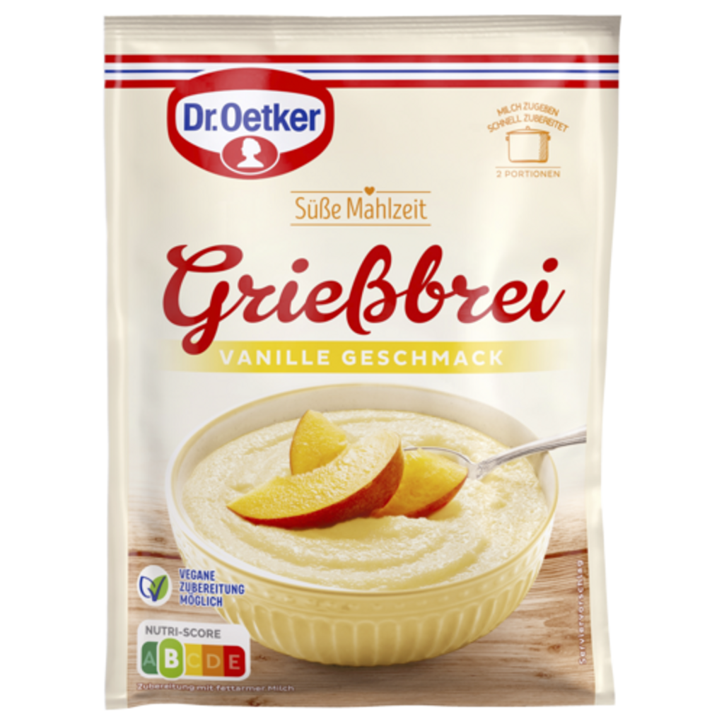 Dr.Oetker Grießbrei Vanille Geschmack für 500ml 90g