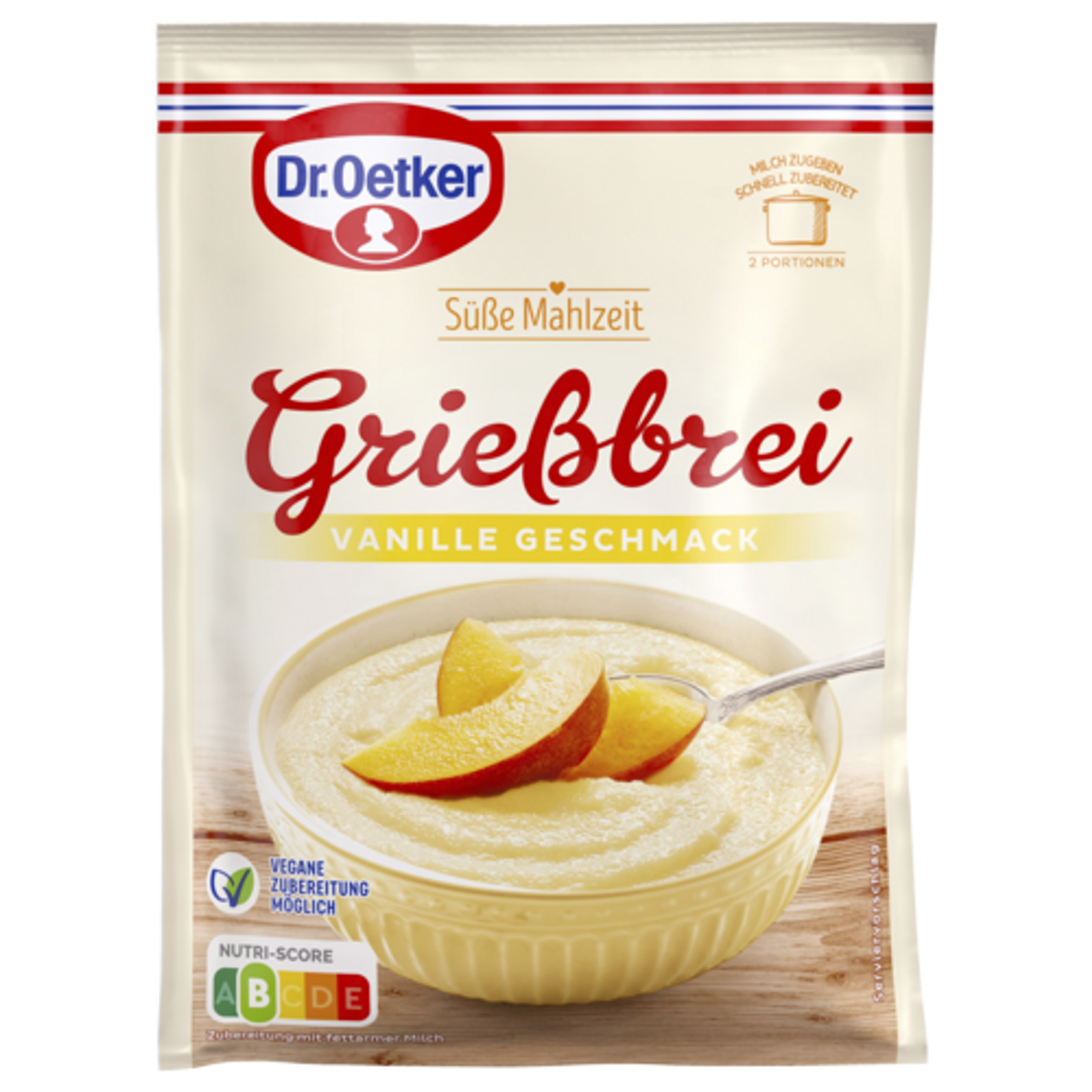 Dr.Oetker Grießbrei Vanille Geschmack für 500ml 90g