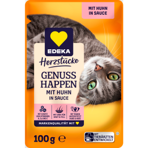 EDEKA Herzstücke Genuss Happen Huhn Pouchbeutel 100g