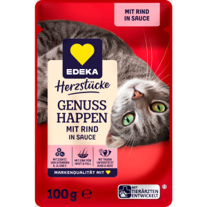 EDEKA Herzstücke Genuss Happen Rind Pouchbeutel 100g