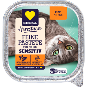 EDEKA Herzstücke нежный паштет для чувствительной кожи, индейка, рис 100g
