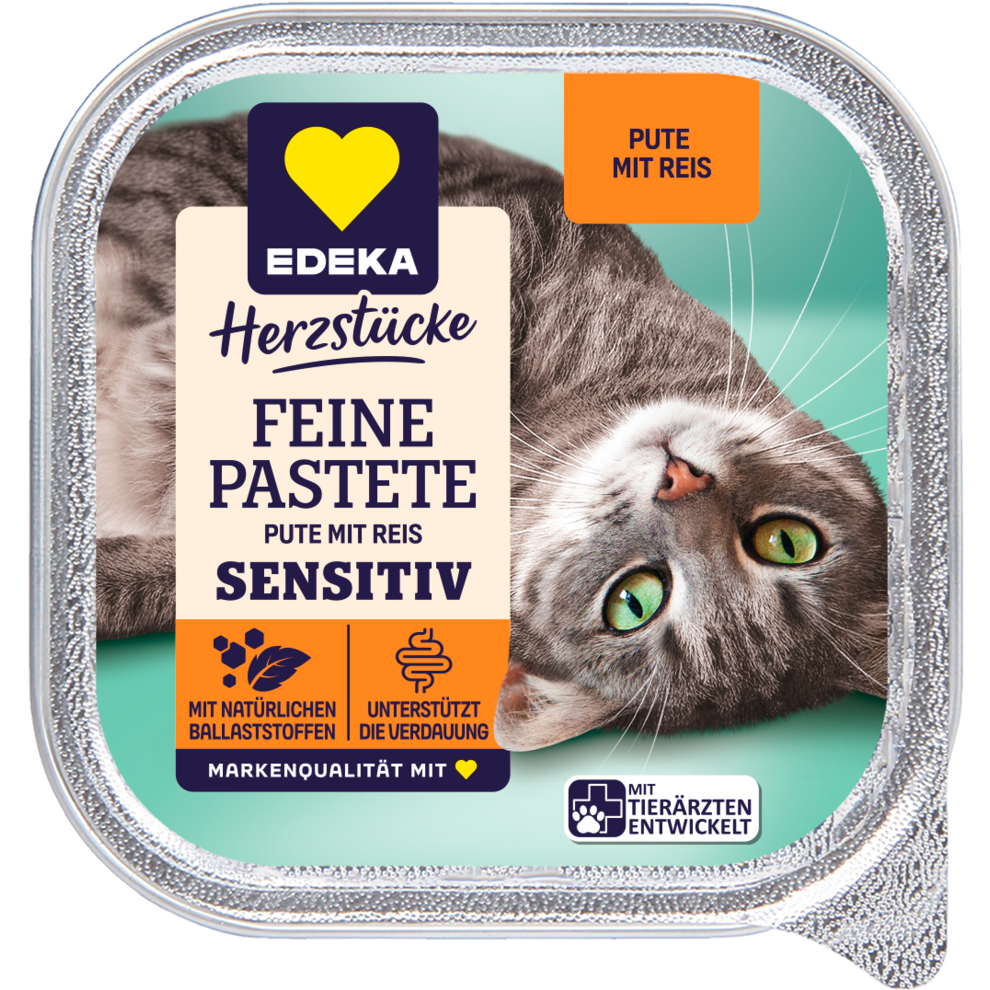 EDEKA Herzstücke нежный паштет для чувствительной кожи, индейка, рис 100g