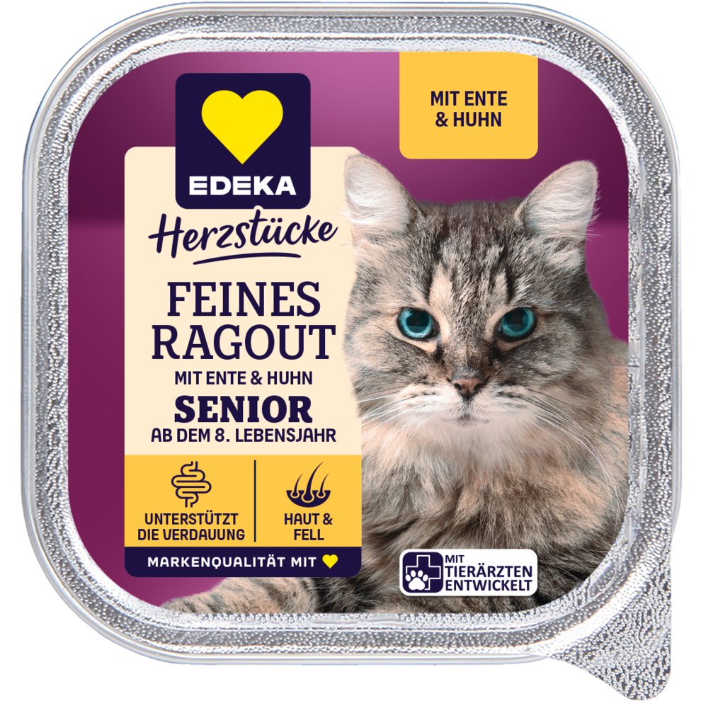 EDEKA Herzstücke Feines Ragout Senior mit Ente&Huhn 100g