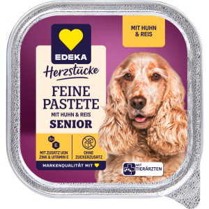 EDEKA Herzstücke Feine Pastete Senior mit Huhn und Reis 300g