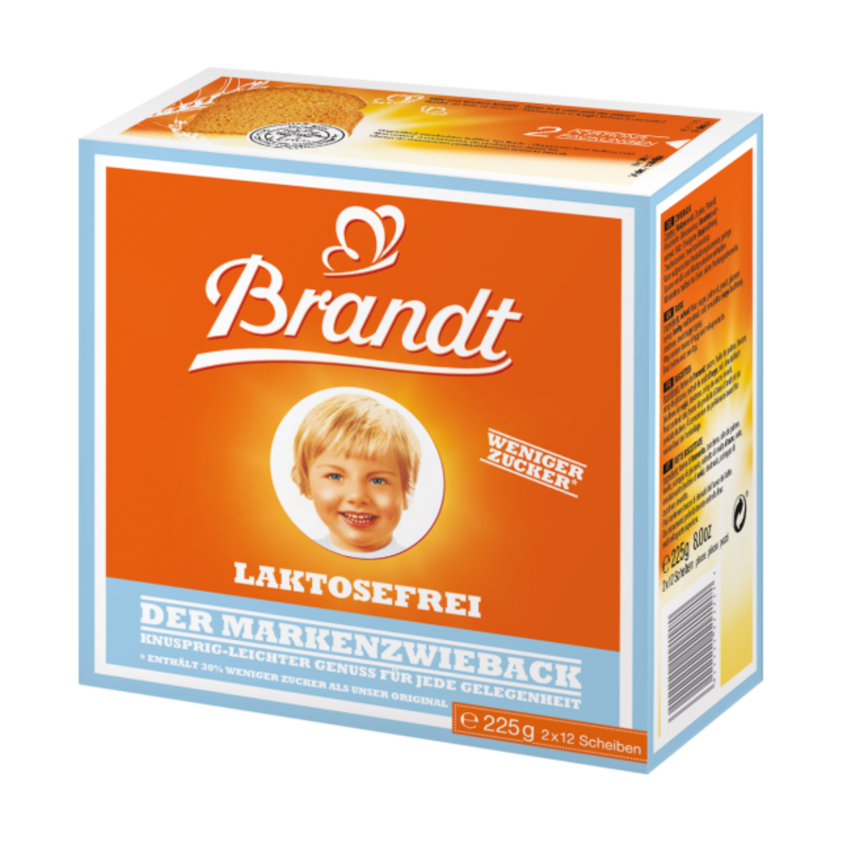 Brandt Markenzwieback laktosefrei 225g