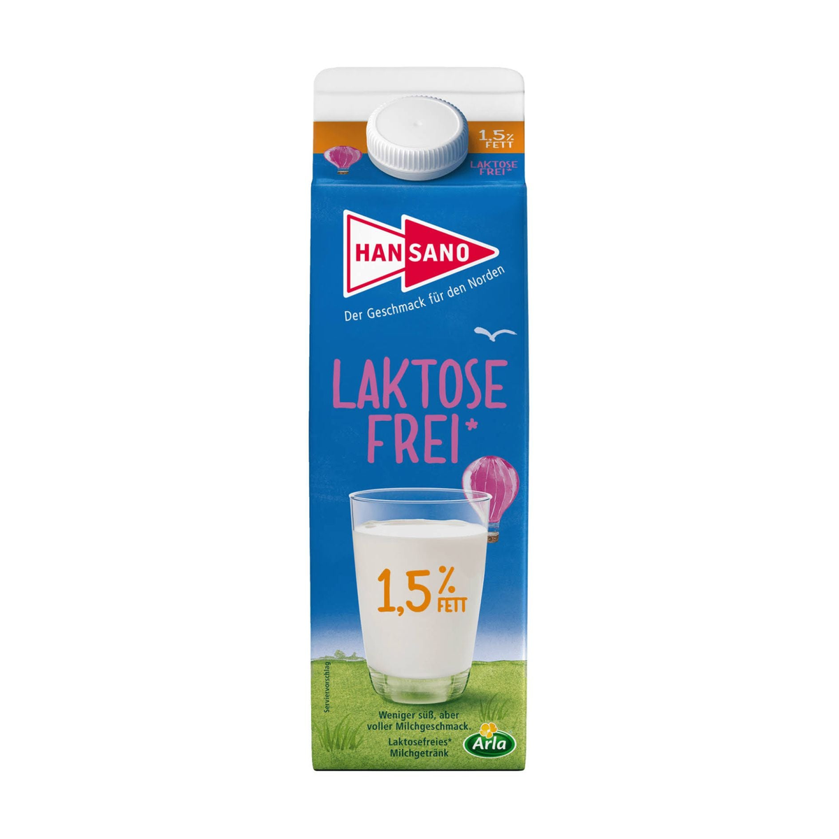Hansano laktosefreie-Milch 1,5%1l