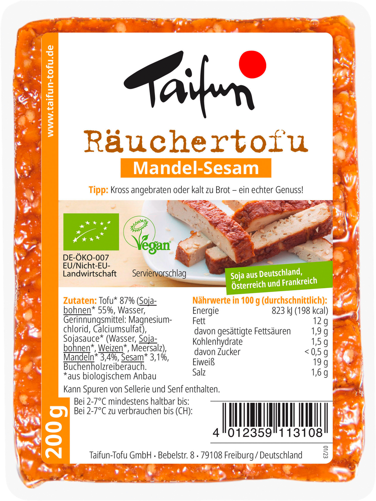 Bio Taifun Räuchertofu Mandel-Sesam 200g