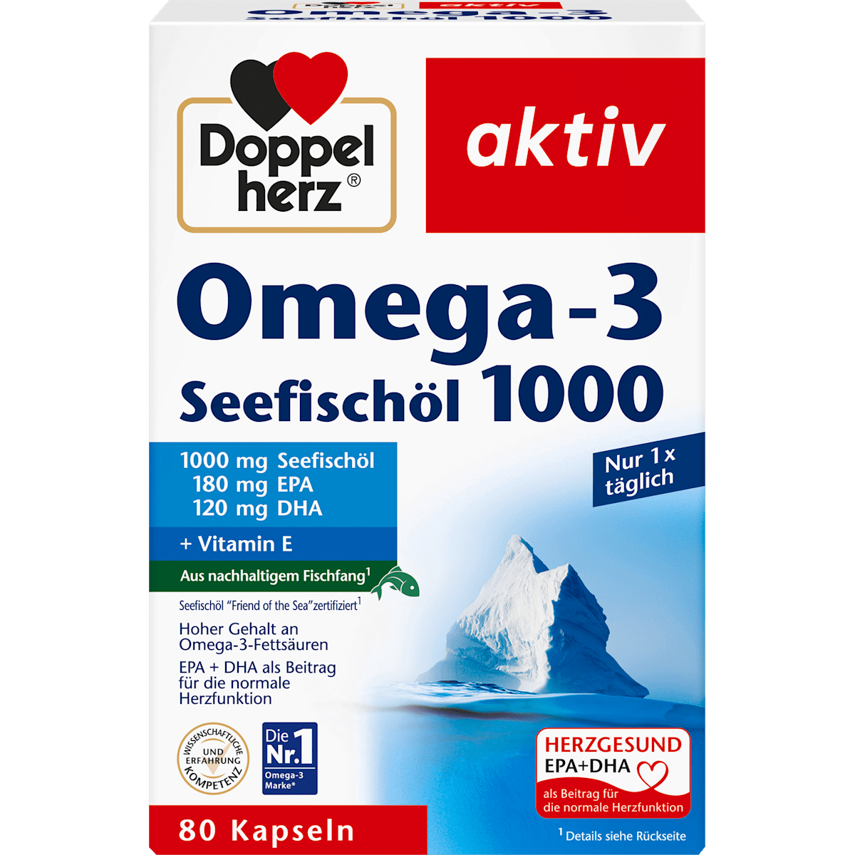 Doppelherz Omega-3 Seefischöl 1000mg 80Kapseln 113,2g
