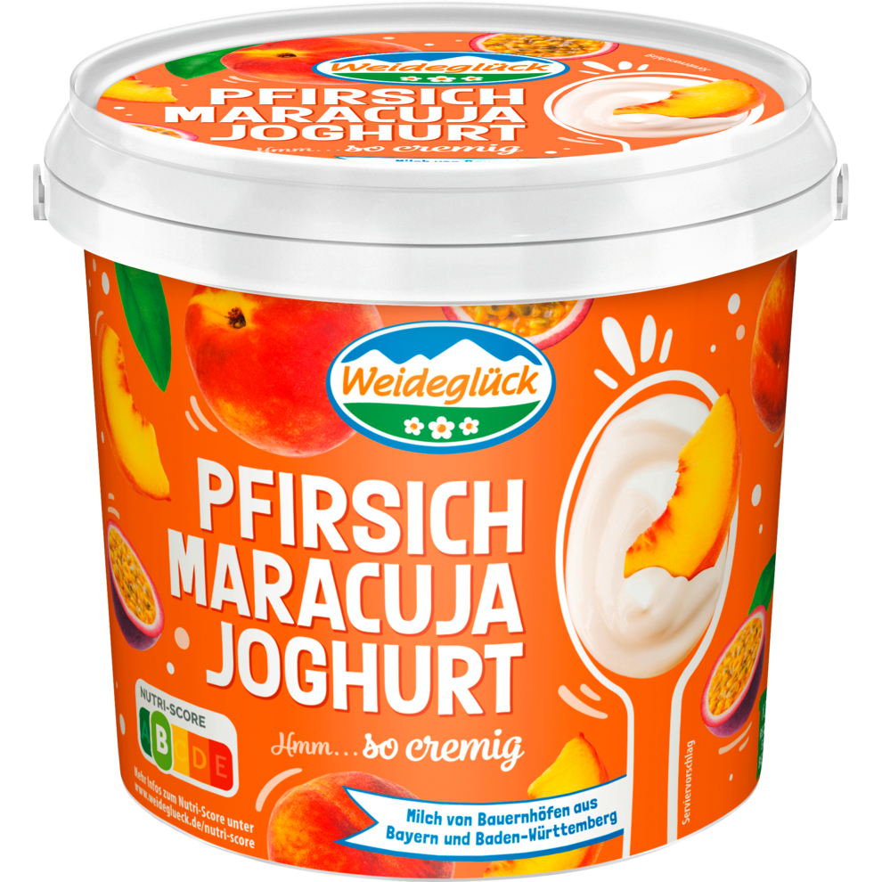 Weideglück Fruchtjoghurt Pfirsich-Maracuja 3,5% 1kg