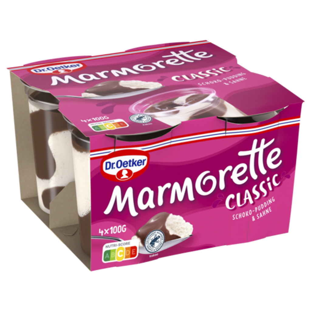 Dr.Oetker Marmorette Schokolade Sahne Pudding 4x100g