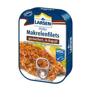 Larsen Pfeffermakrelenfilet in Pflanzenöl 110g
