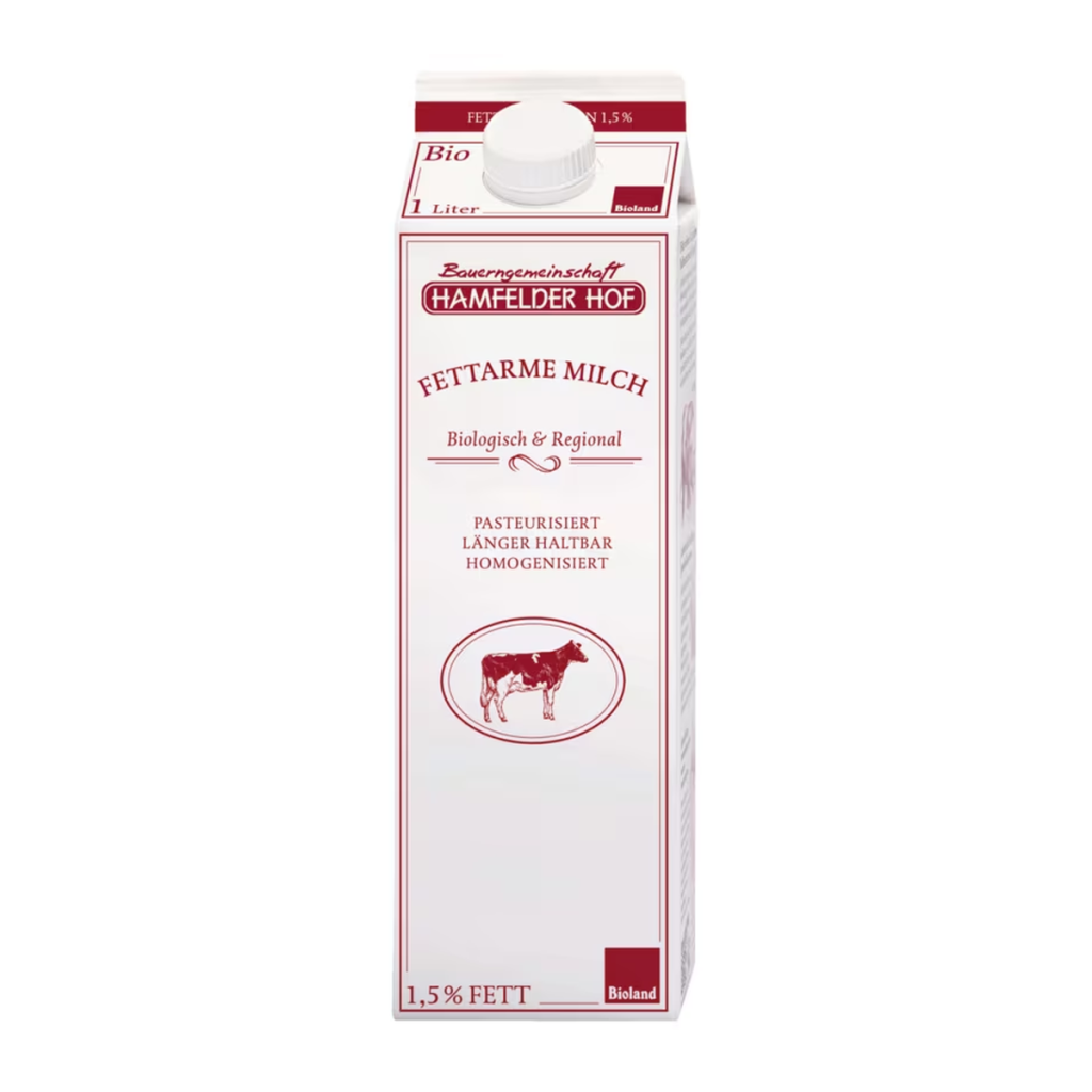 Bio Hamfelder Hof Vollmilch 3,8% länger haltbar 1l
