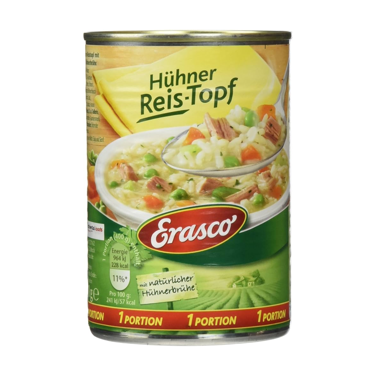 Erasco Hühner-Reistopf mit natürlicher Hühnerbrühe 400g