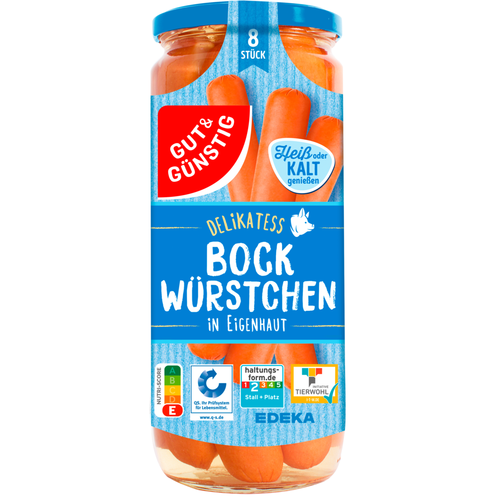 GUT&GÜNSTIG Bockwürstchen 8ST 1kg QS ITW