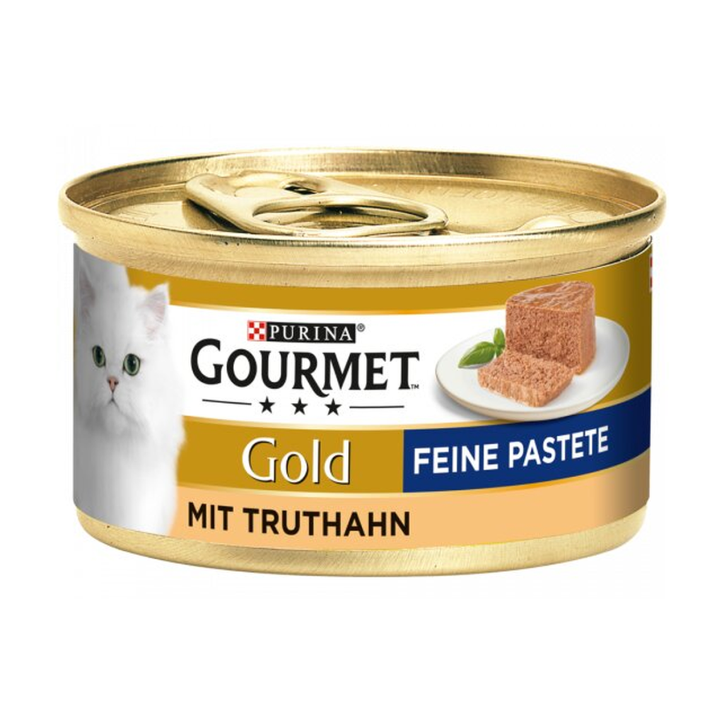 Gourmet Голд нежный паштет, индейка влажный корм для кошек 85g