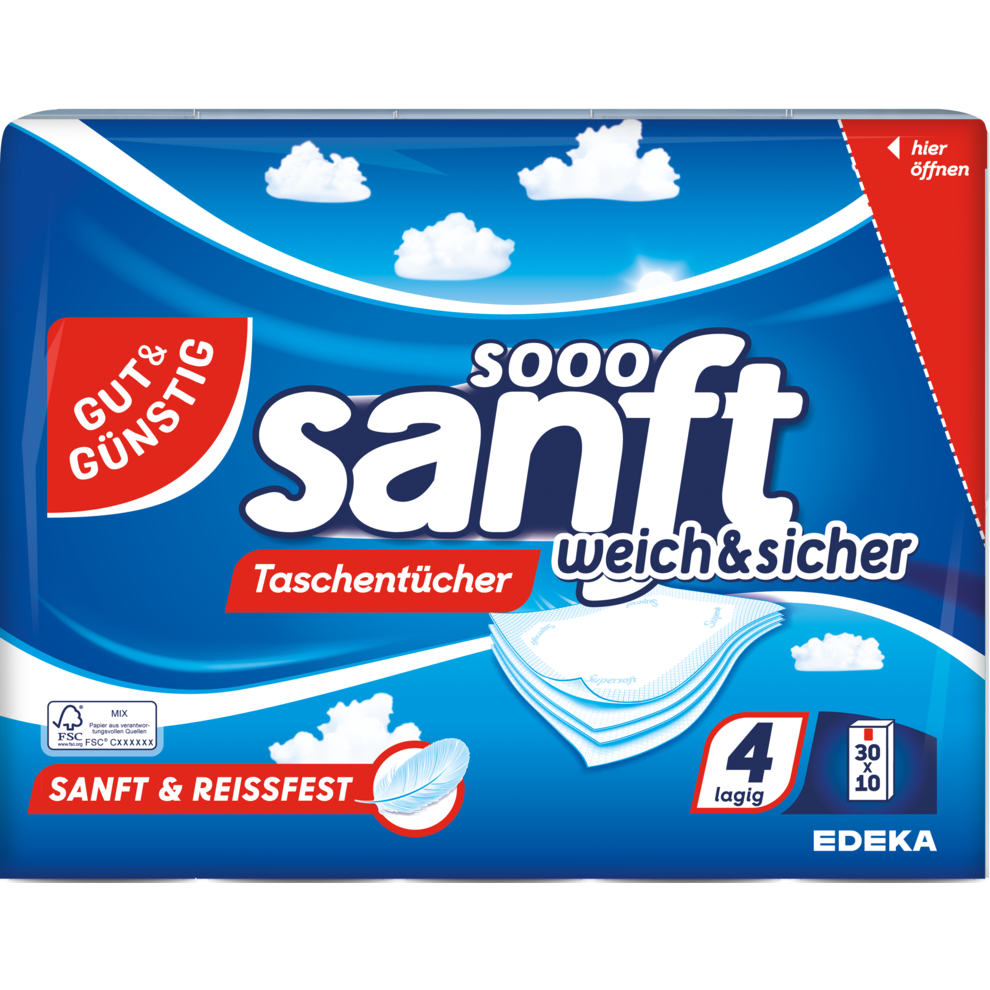 GUT&GÜNSTIG Бумажные платочки 4lagig 30x10ST