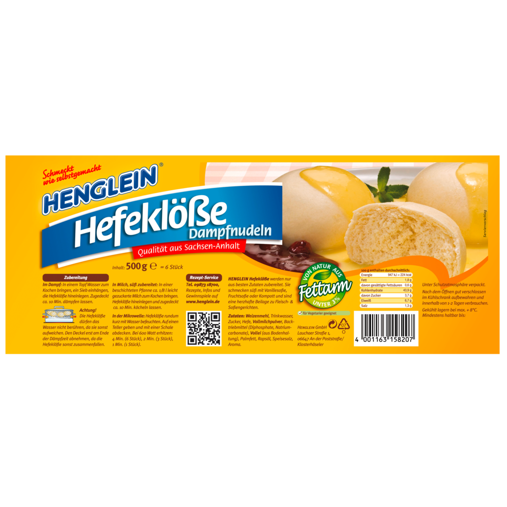 Henglein Hefeklöße für Dampfnudeln 500g
