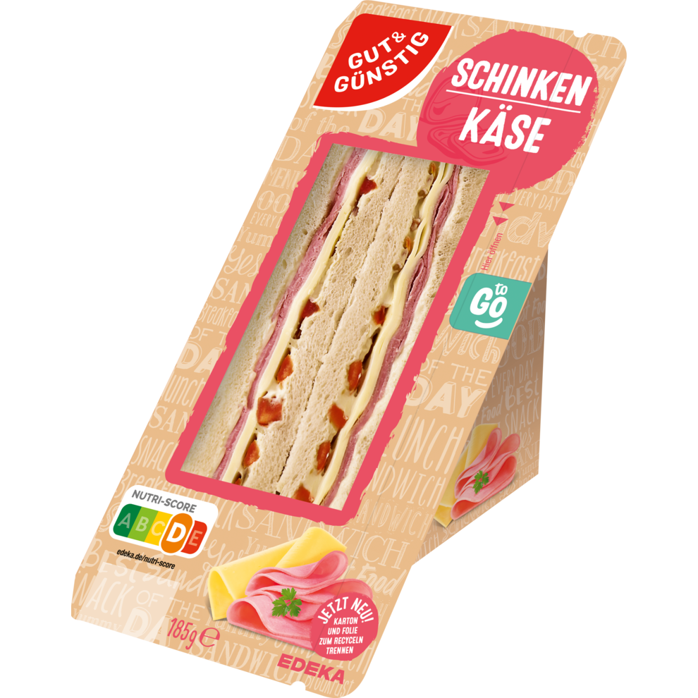 GUT&GÜNSTIG Sandwich Schinken-Käse 185g