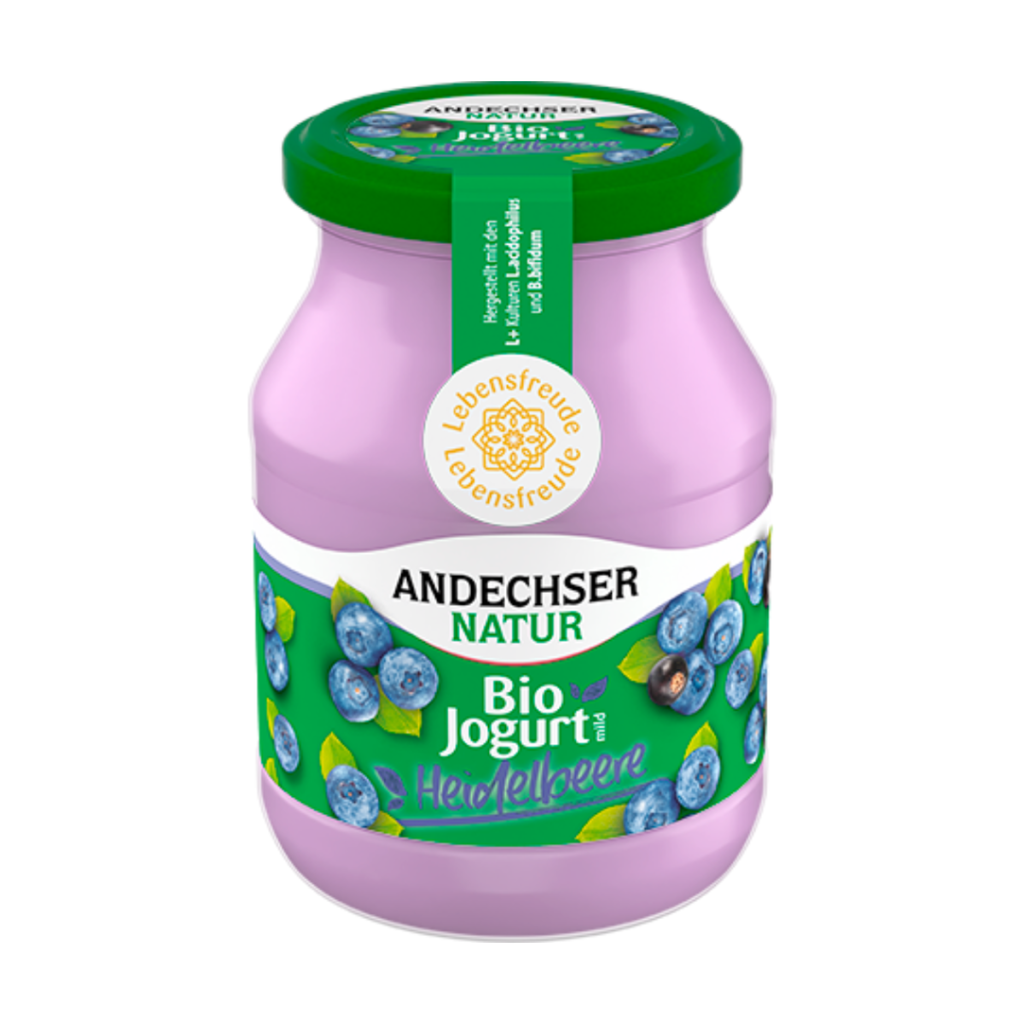 Bio Andechser Natur Joghurt mild Heidelbeer-Cassis 500g MW