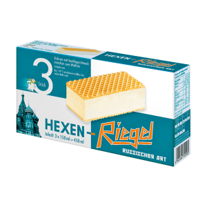 HEXEN-EIS Hexenriegel Eiskrem mit Vanillegeschmack zwischen zwei Waffeln 3x150ml