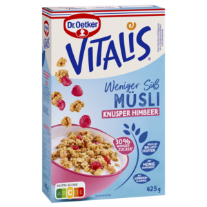 Dr.Oetker Vitalis хрустящий малина меньше сладкий 425g