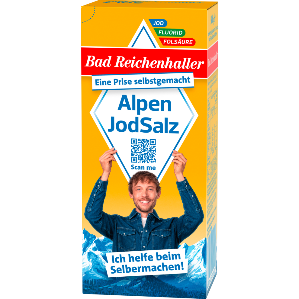 Bad Reichenhaller Alpenjodsalz mit Fluorid+Folsäure 500g