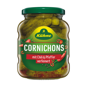 Kühne Cornichons Chili&Pfeffer 330g