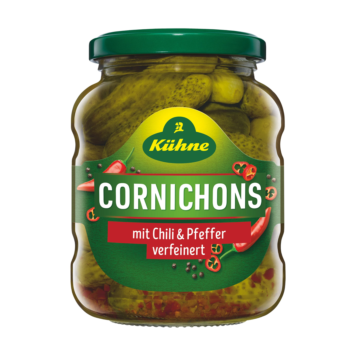 Kühne Cornichons Chili&Pfeffer 330g