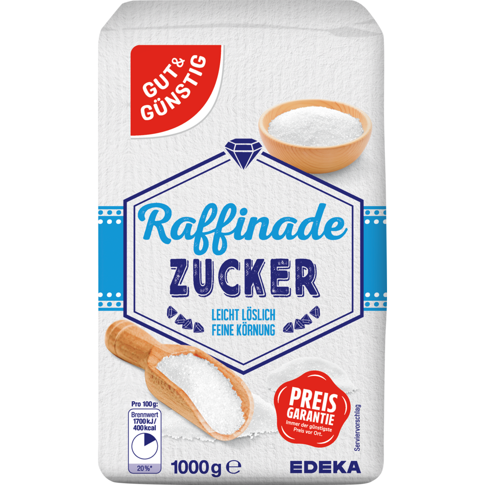 GUT&GÜNSTIG feiner Zucker Raffinade 1000g