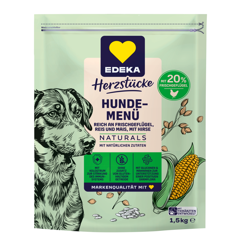 EDEKA Herzstücke Natural Dog mit Frischgeflügel 1,5kg