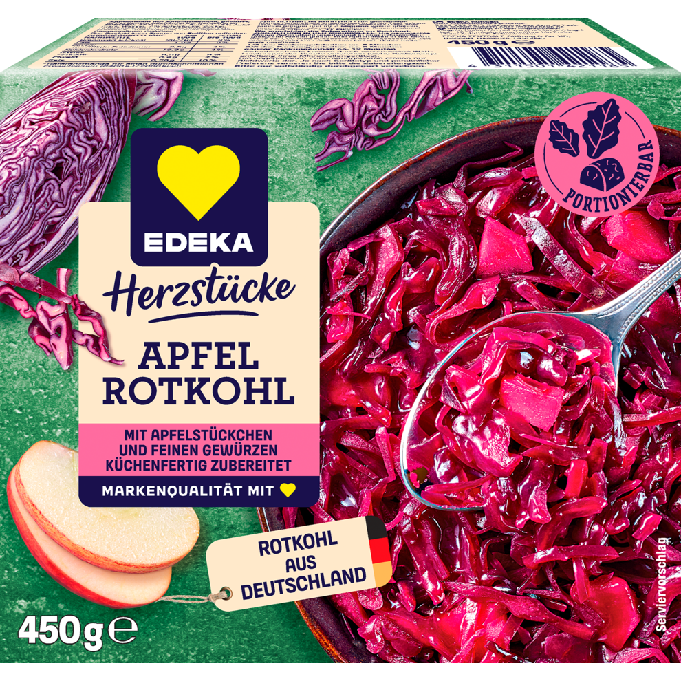 EDEKA Herzstücke Apfelrotkohl portionierbar 450g