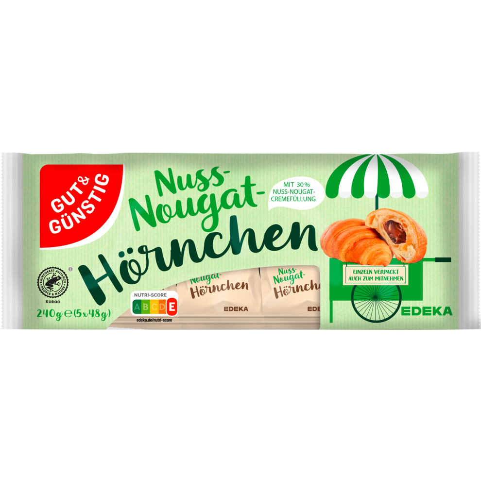 GUT&GÜNSTIG 5 Mini-Hörnchen Nuss-Nougat 240g