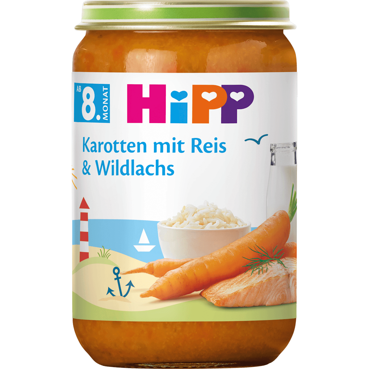 Hipp Menüs Karotten mit Reis&Wildlachs ab dem 8.Monat 220g