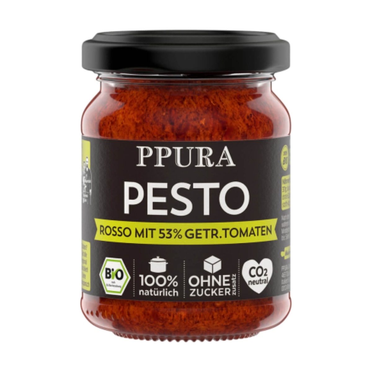 Bio PPURA Pesto Rosso mit 35% getrockneten Tomaten 120g