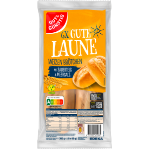 GUT&GÜNSTIG Gute Laune Weizenbrötchen 6ST 360g