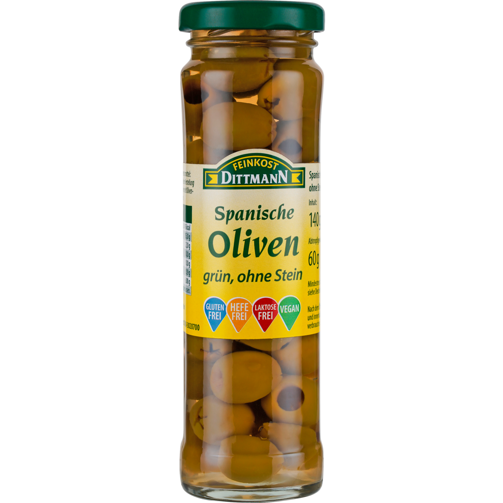 Feinkost Dittmann Oliven Grün ohne Stein 140g