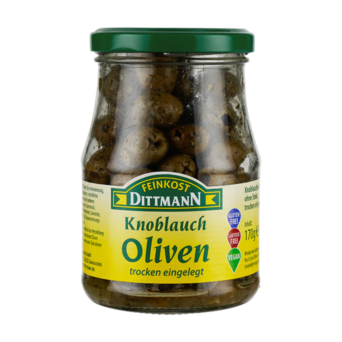 Feinkost Dittmann Knoblauch Oliven trocken eingelegt 170g