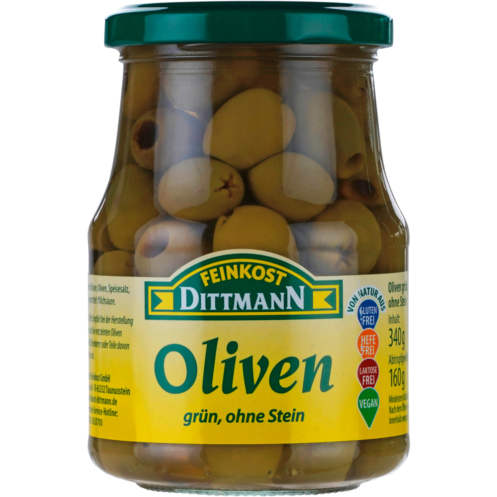Feinkost Dittmann Oliven Grün ohne Stein 340g