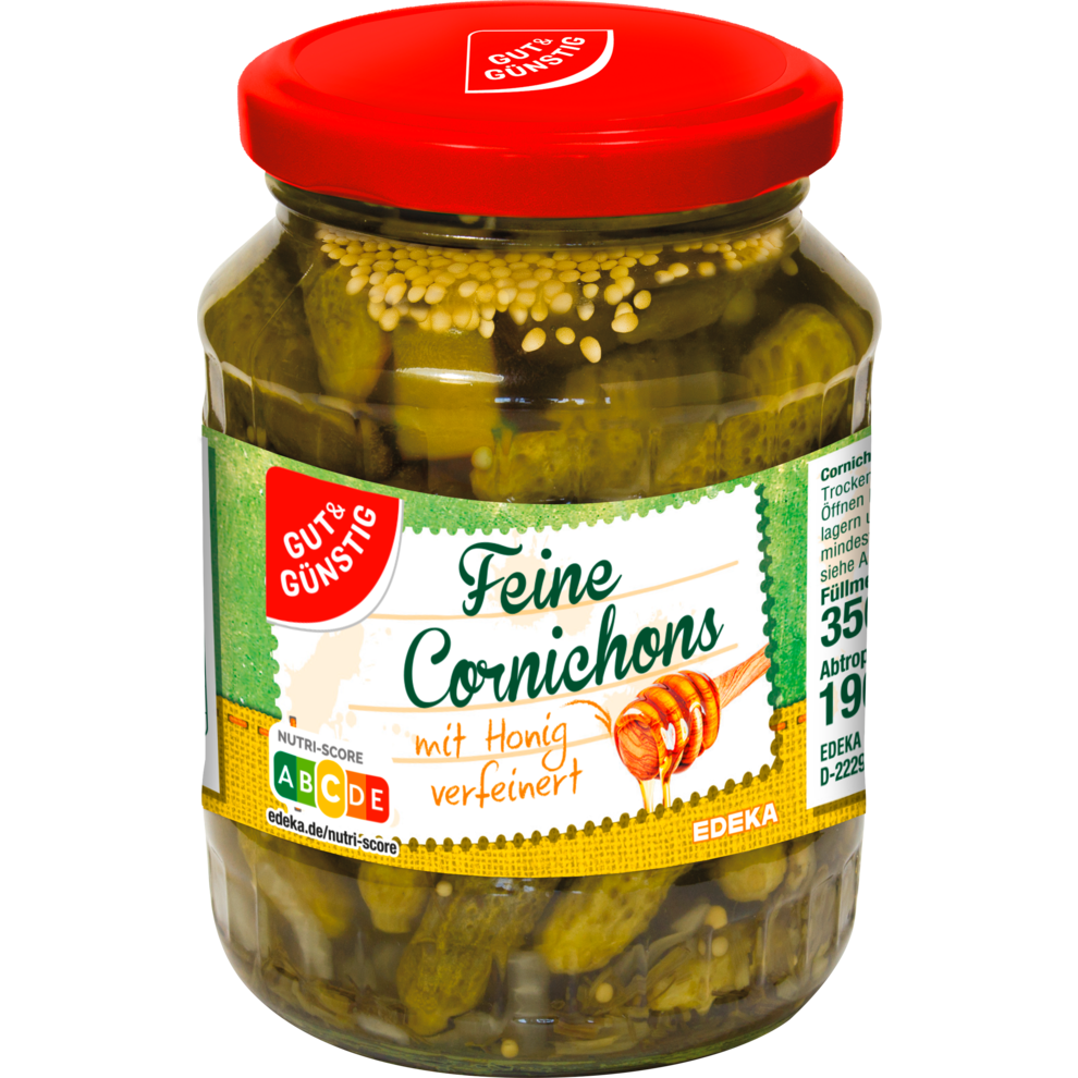 GUT&GÜNSTIG Cornichons mit Honig 350g