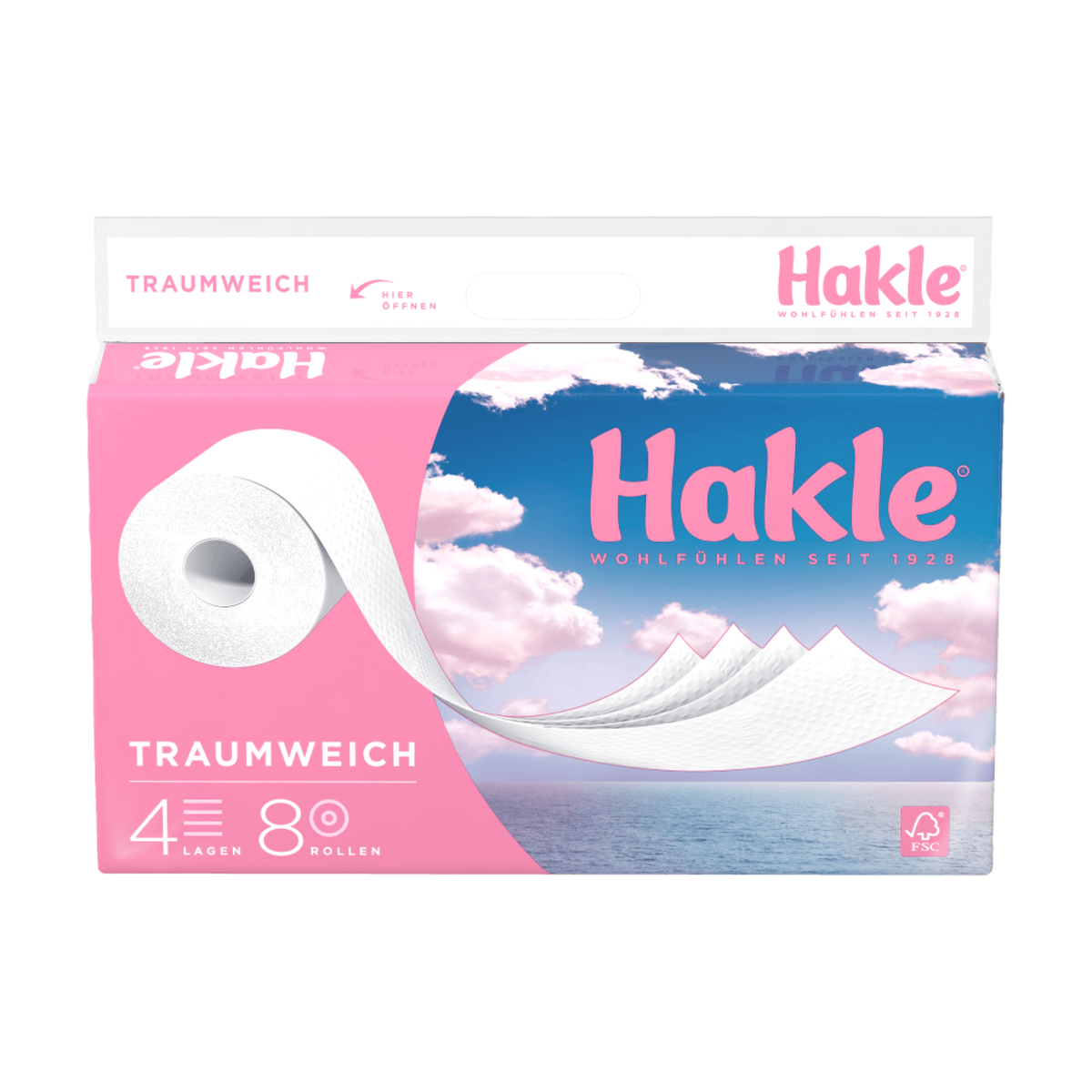 Hakle Traumweich Toilettenpapier weiß 4-lagig 8x130Blatt