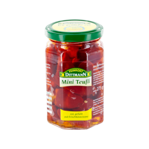Feinkost Dittmann Mini-Teufli rot gefüllt mit Frischkäsecreme 275g
