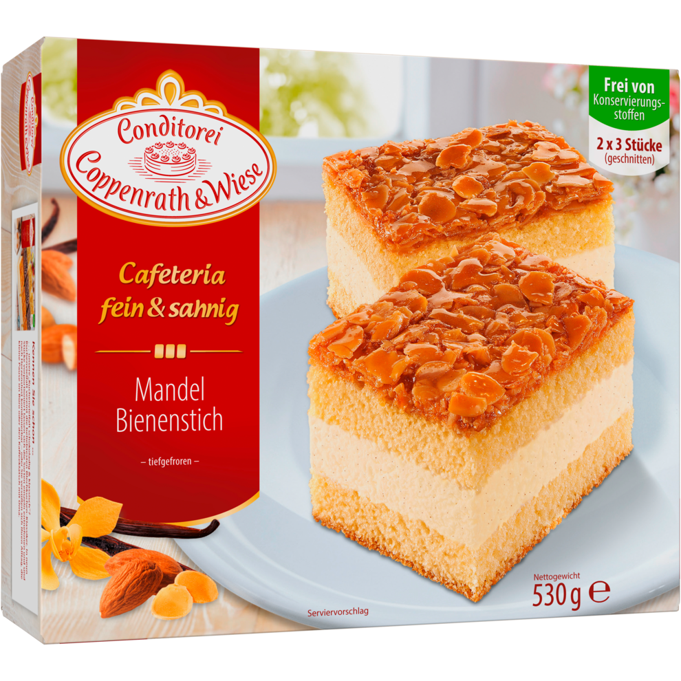Coppenrath&Wiese Cafeteria Mandel-Bienenstich-Schnitte 6ST 530g