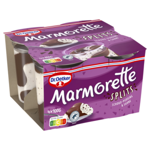 Dr.Oetker Marmorette Schoko-Pudding mit Splits 4x100g
