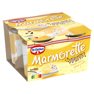 Dr.Oetker Marmorette Vanille-Pudding mit Splits 4x100g